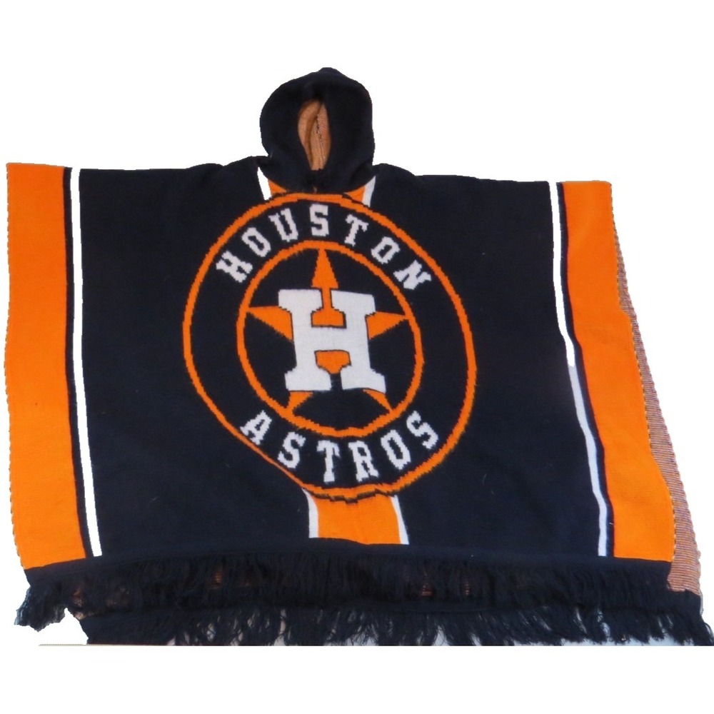 Houston Astros Wool Poncho Gaban Tejidos Ruminahui Ecuador Hooded Heavy Woven XL